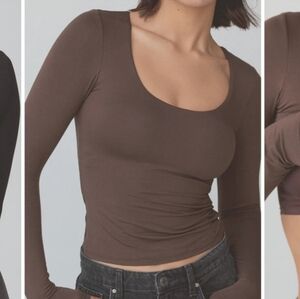 Klassy Network Scoop Neck Top Long Sleeves XL NWT